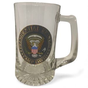 Beer Stein Camp David Presidential Seal 15 oz Glass Mug Patriotic Collectible 🍺